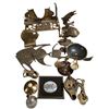 Image 1 : Mixed Brass Decor & Desk Items Including Bookends, Fish Figures, Scale & Assorted Metalware
