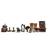 Image 1 : Vintage Copper & Brass Decor Including Lidded Urn, Candlesticks, Figural Sculptures & Wall Mask
