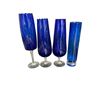 Image 2 : Large Cobalt Blue Glass Vase & Drinkware Group