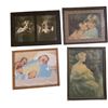 Image 1 : Lot of 4 Vintage Framed Prints - Cherubs, Mother & Child, Baby & Portrait