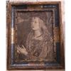Image 1 : Vintage Renaissance Style Female Portrait Print in Decorative Gilt & Blue Frame