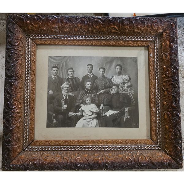 Antique Framed Victorian Family Portrait Photograph