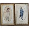 Image 1 : Framed Pair of Victorian-Style Needlepoint Figures – Boy & Girl