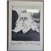 Image 2 : Pair of Framed Modernist Ink Portrait Prints
