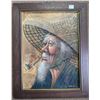 Image 1 : Framed Contemporary Figurative Artwork (Smoking Figure)