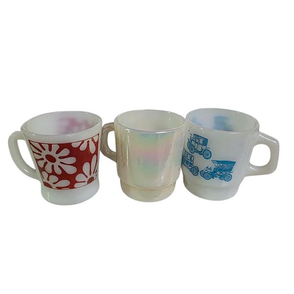 12+ Pcs Coffee Mugs - Anchor Hocking Fire King & Assorted Styles