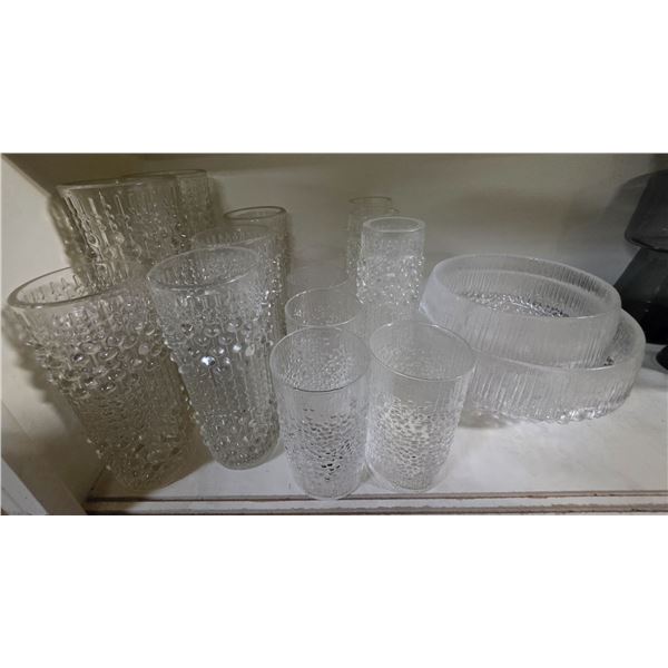 Vintage Pressed Glass Drinkware & Serving Bowls