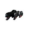 Image 1 : Set of 3 Black Panther Ceramic Figurines - Glossy Animal Figures