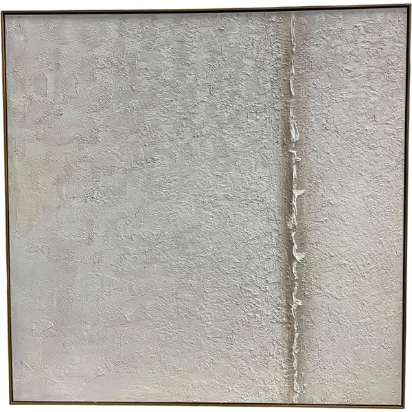 Vancouver - Contemporary Painting, White Abstract, H55.5" x W56" with Frame