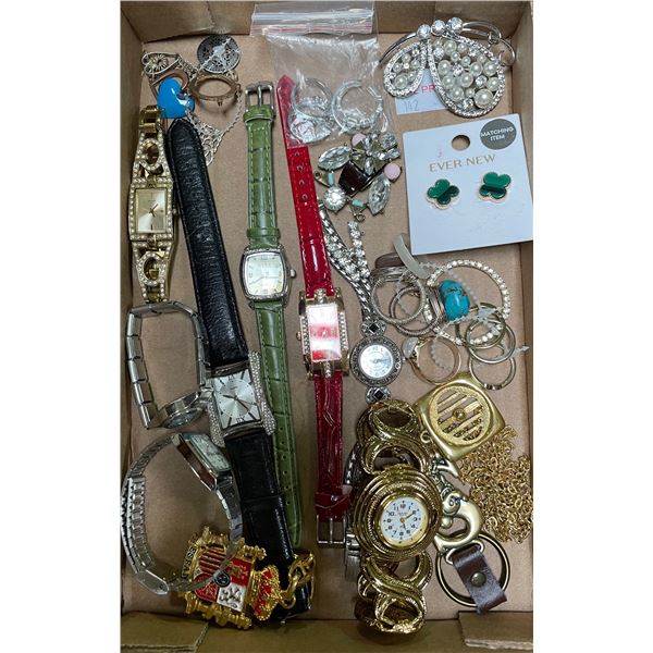 Vancouver - Box full of Vintage Jewellery, includes watches/earrings/Rings & More