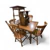 Image 1 : Vancouver - Vintage Farmhouse Wooden Extendable Dining Set, includes 4 assorted Chairs & 2 Side Tabl