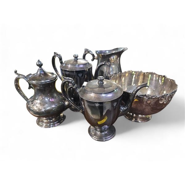 Vancouver - 5-pcs Silver Plated Tea Set, includes E.P. Copper, Rogers ESPN, & More