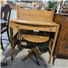 Image 2 : Vancouver - Group of 3 Assorted Vintage Wooden Furnitures, includes Circular Twist Fern Stand, Desk 