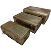 Image 1 : Vancouver - Set of Gold Metallic Hammered Texture Storage Trunks (x3)