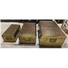 Image 3 : Vancouver - Set of Gold Metallic Hammered Texture Storage Trunks (x3)