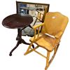 Image 1 : Vancouver - Vintage Furniture Set includes Child's Rocking Chair, Oval Dark Wood Side Table & Rectan
