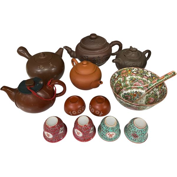 Vancouver - Collection of Vintage Chinese Clay Teapots Pottery & Rice Bowl