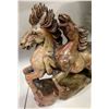 Image 4 : Vancouver - Decorative Chinese Stone Carving Galloping Horses, approx. 8" W x 7" H