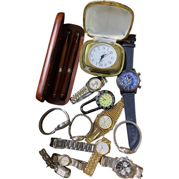 Vancouver - Tray full of Vintage Watches, Travel Alarm Clock & More