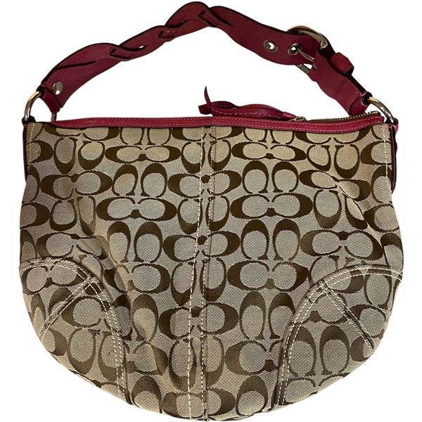 Vancouver - Vintage Fashion Coach Pink Signature Hobo Bag (No COA - Not Authenticate)