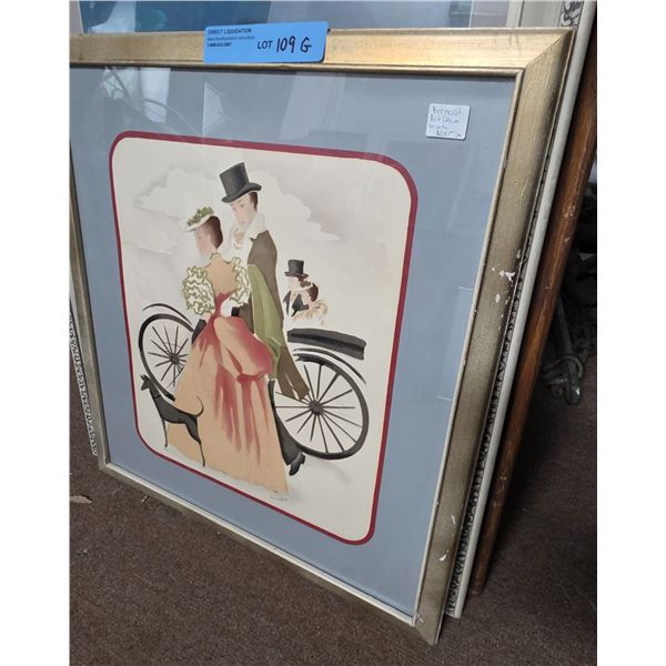 Portrait style watercolour and acrylic artwork