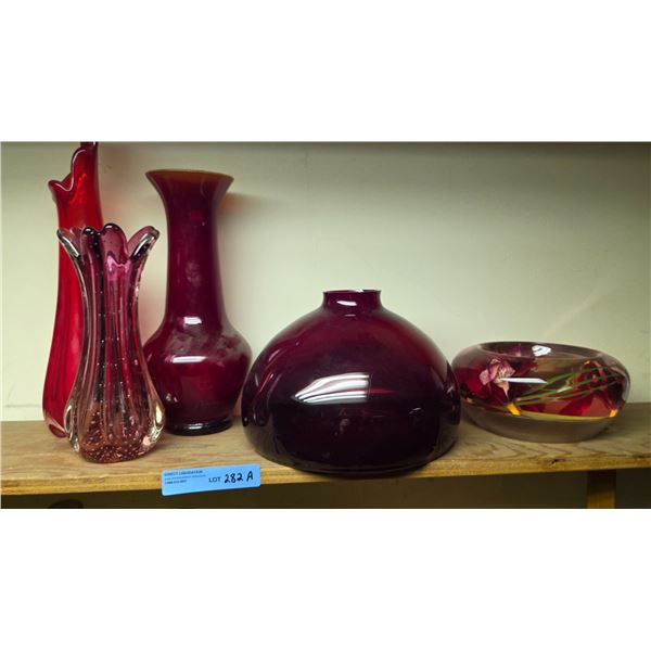 Mid century italian glass vases, murano, epoxy resin flower vase