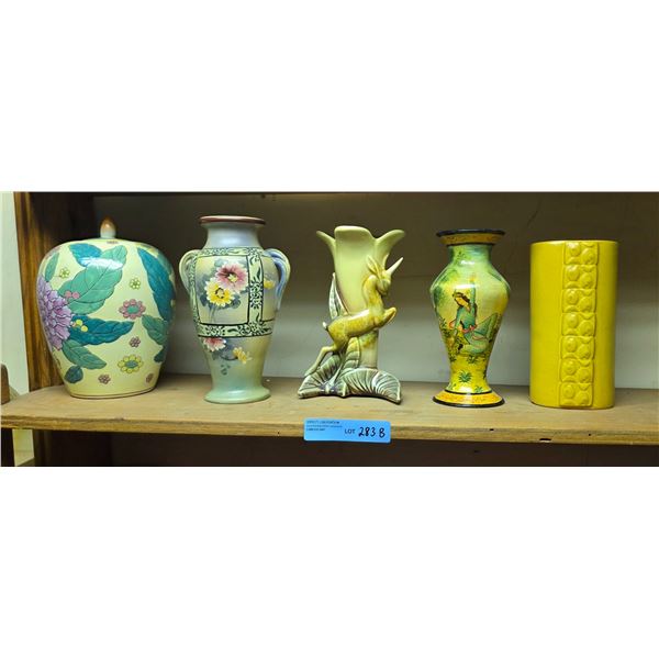 Vintage Denmark and Italian Vases, with jar