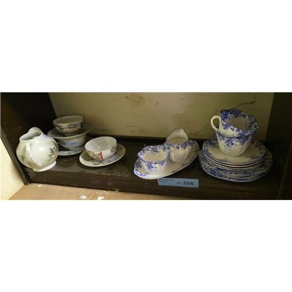 Vintage Shelley Englands Bone China, Vintage hand painted porcelain tea cups