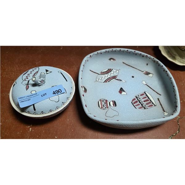 Vintage italian pottery blue