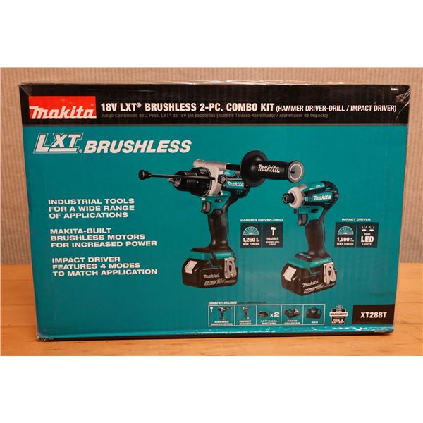 Makita XT288T Combo Kit w/ Hammer Drill, Impact Driver, 2 Batteries & Case New in Box