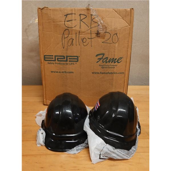 Qty 10 ERB Black Construction Hard Hats New in Box