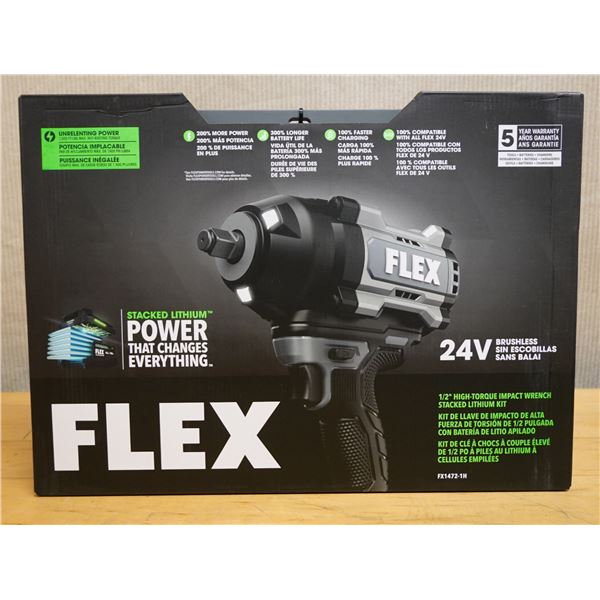 Flex FX1472-1H High-Torque Impact Wrench Stacked Lithium Kit w/ Battery, Charger & Case New in Box