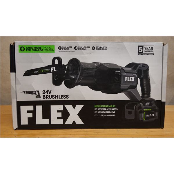Flex FX2271-1C Reciprocating Saw Kit w/ Battery, Charger & Case New in Box