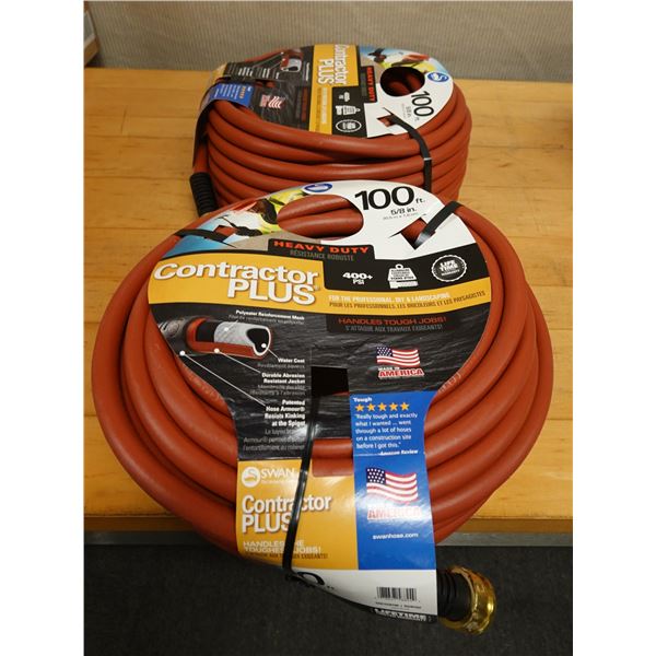 Qty 2 Contractor Plus 100' Heavy-Duty Hoses New