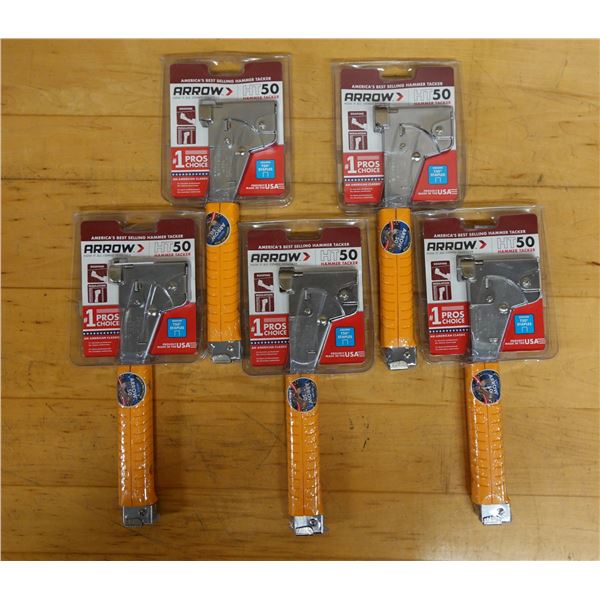Qty 5 Arrow HT50 Hammer Tackers New in Package