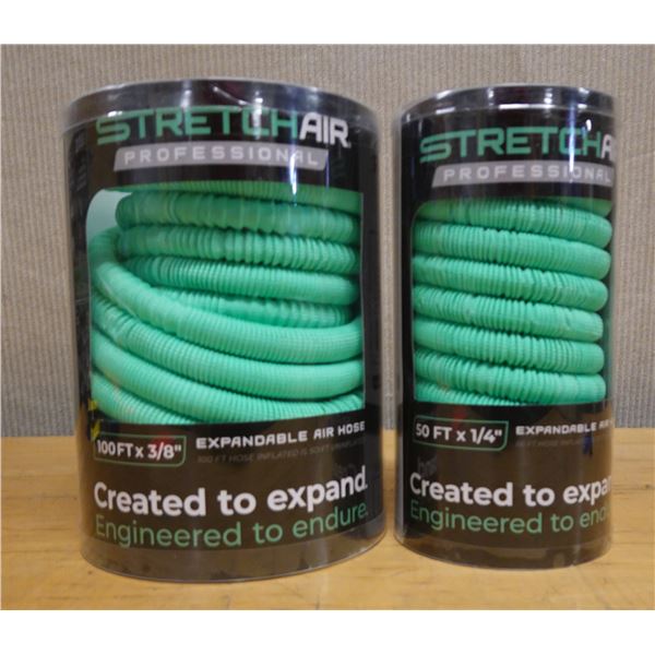 Qty 2 Stretch Air Professional Expandable Air Hoses 100ft/50ft New in Packages