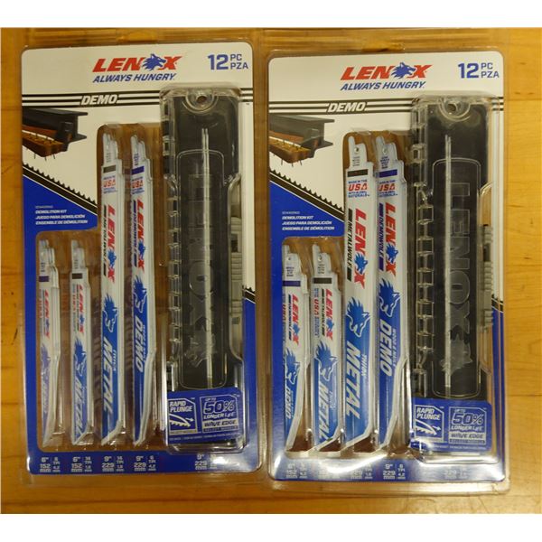 Qty 2 Lenox Demolition 12-pc Reciprocating Saw Blade Kits New in Package