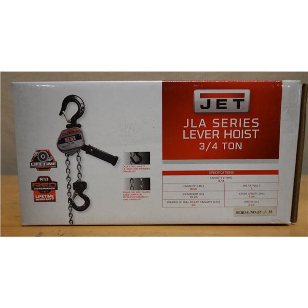 JET JLA-075-10 Lever Hoist 3/4 Ton New in Box