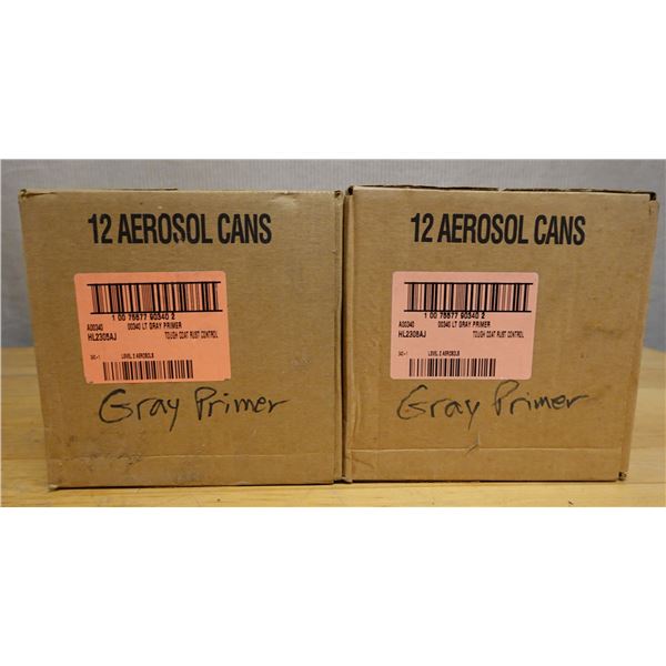 Qty 2 Boxes (24 Aerosol Cans) Krylon 00340 Lt Gray Primer