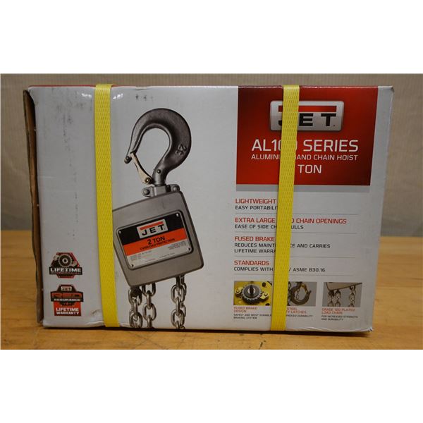JET AL100-200-20 Aluminum 2-Ton Hand Chain Hoist New in Box