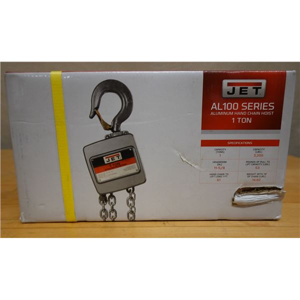 JET AL100-100-20 Aluminum 1-Ton Hand Chain Hoist New in Box