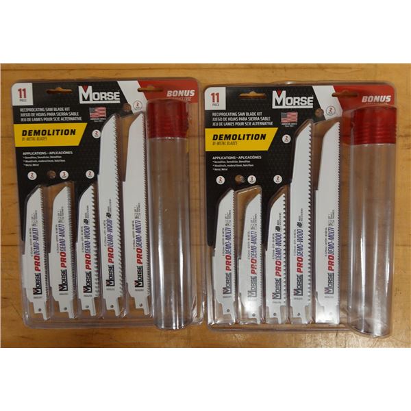 Qty 2 Morse 11-pc Reciprocating Saw Blade Kits New in Package