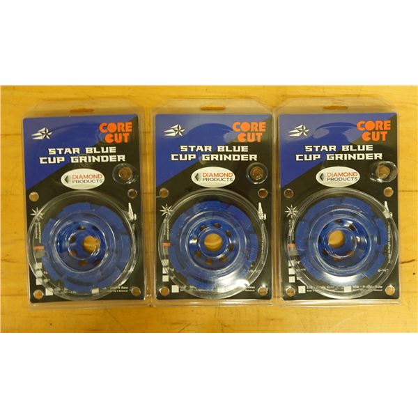 Qty 3 Core Cut D5B Star Blue Double Row Cup Grinder New in Package