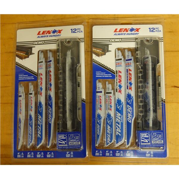 Qty 2 Lenox Demolition 12-pc Reciprocating Saw Blade Kits New in Package