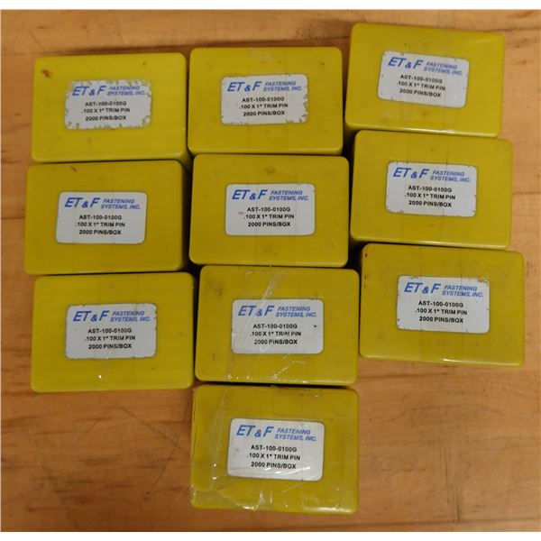 Qty 10 Boxes ET&F AST-100-0100G Trim Pins (200 pins/box)