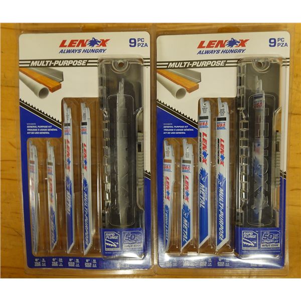 Qty 2 Lenox Multi-Purpose 9-pc Reciprocating Saw Blade Kits New in Package