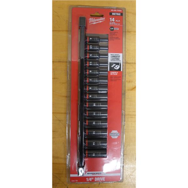Milwaukee 49-66-7003 Deep 14-pc Metric Impact Socket Kit New in Package