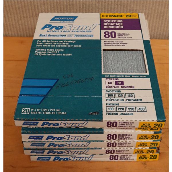 Qty 6 Norton ProSand Job Pack 20 Sheets New in Box