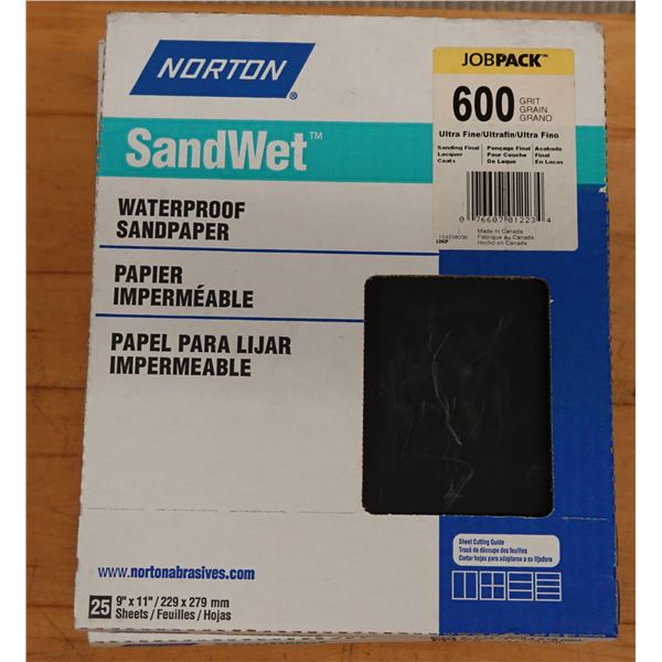 Qty 6 Norton SandWet Job Pack 25 Sheets New in Box