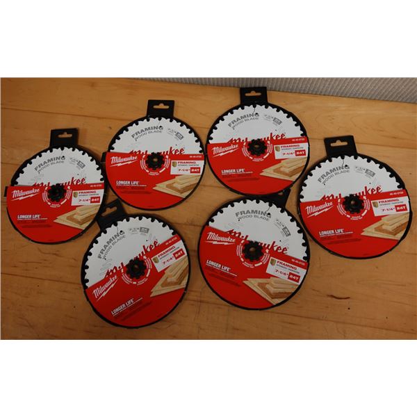 Qty 6 Milwaukee 48-40-0720 Framing Wood Blades New